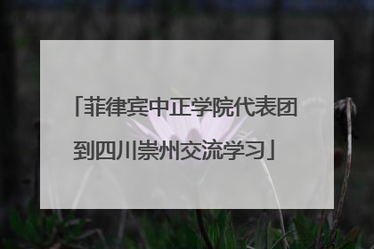 菲律宾中正学院代表团到四川崇州交流学习